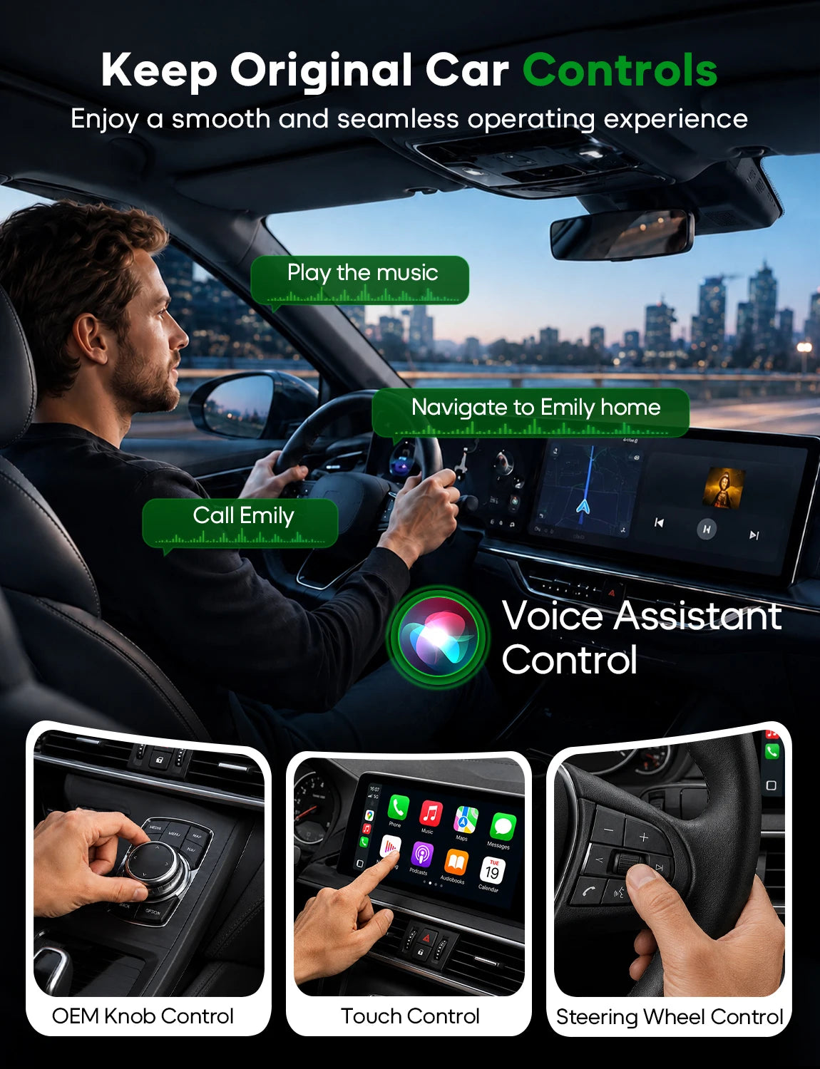 2026 Upgraded Wireless CarPlay & Android Auto Adapter, 2-in-1 Mini Size Plug and Play Adapter for iPhone & Android Auto, Seamless Connection for Convert Wired to Wireless Car Play, USB/USB-C Port