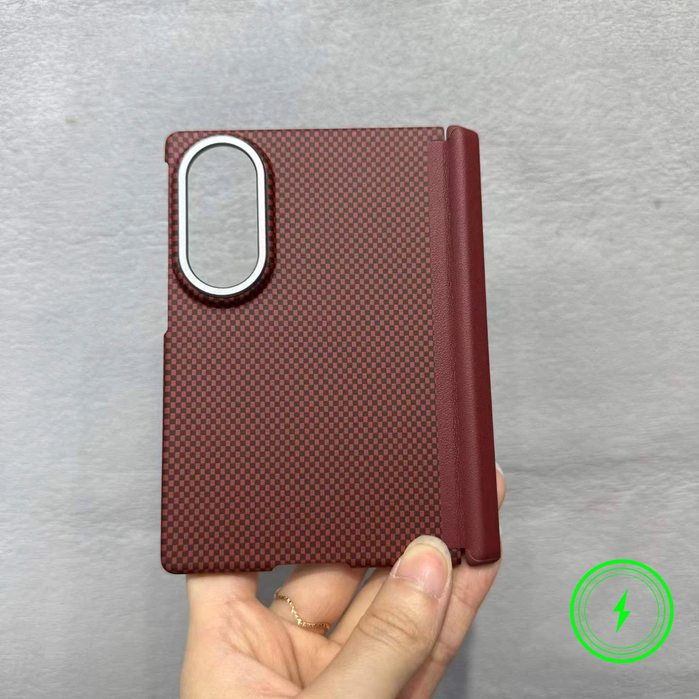 Luxury Busienss Nano-carving Carbon Fiber Texture Case for For Samsung Galaxy Z Fold 8 for Magsafe Hinge Alloy Lens Phone Cover