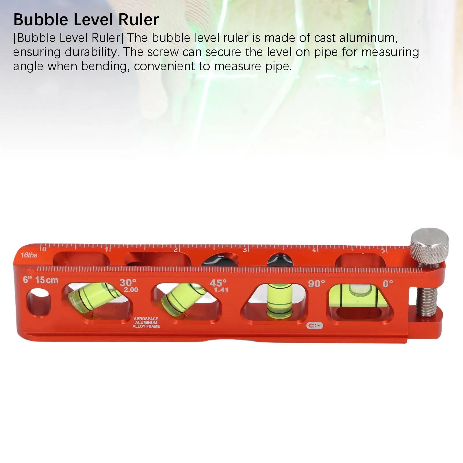 Bubble Level Ruler 6 Inch 15cm 0 30 45 90 Degree 4 Bubble Vials Metric Imperial Scale Strong Magnetic Level Ruler Bubble Level