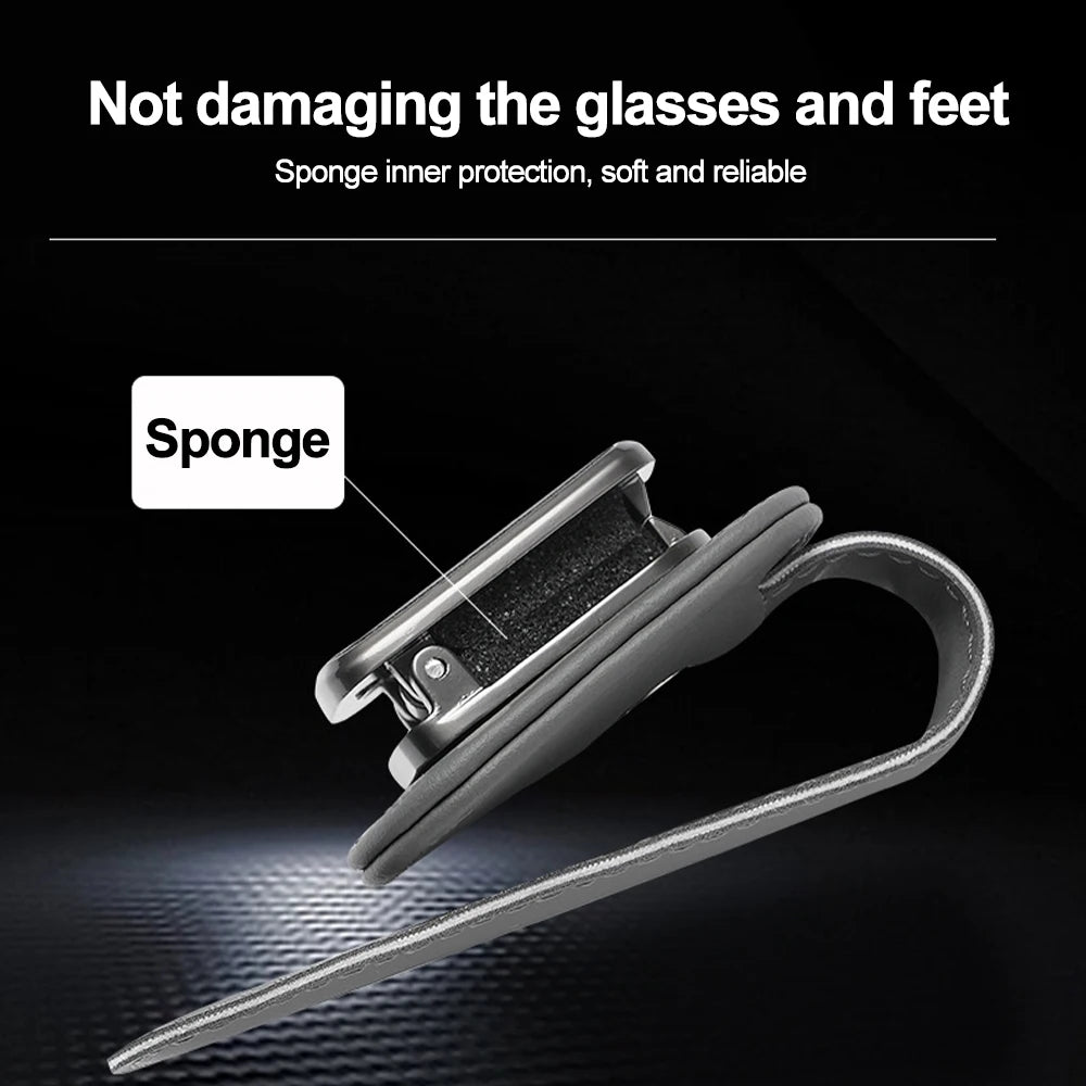 Car Eyeglass Storage Clip Sun Visor Sunglasses Holder Super Fiber Leather for Auto Interior Accessories Car Eyeglass Holder