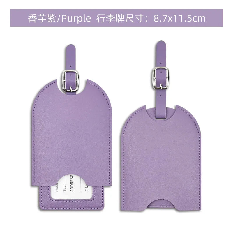 1PC PU Leather Luggage Tag Women Men Fashion Travel Accessories Suitcase Tags Name ID Address Lable Bag Tags for Luggage