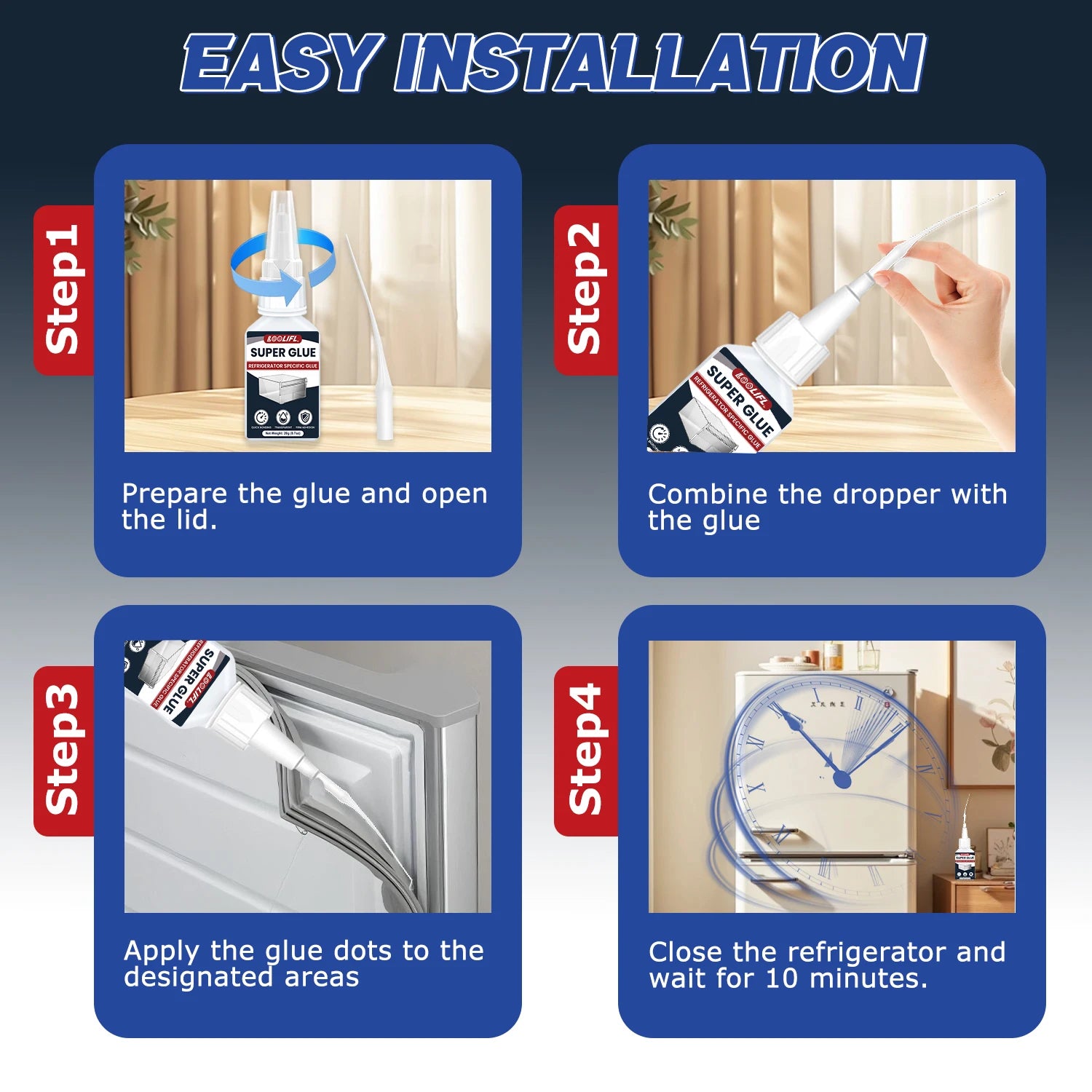 Super Glue, Quick Drying Glue, Suitable For Refrigerators And Freezers, Glass, Acrylic, Plastic, Cold Resistant, Antifreeze