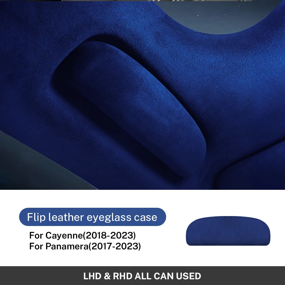 Italy Super Suede Glasses Case For Porsche Macan 2014-2023 Cayenne Panamera 2018-2023 Storage Box Sunglasses Holder Accessories