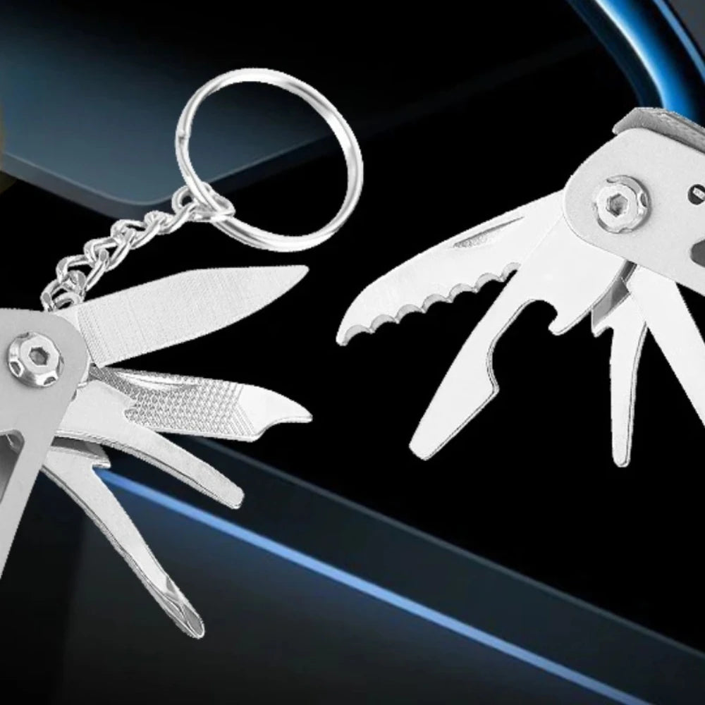 NEW Compact Stainless Steel Folding Multitool Pliers with Keychain Outdoor Camping Survival Tool for Hunting/Repair/Wire Cutting