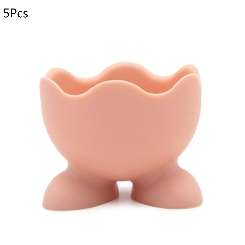 1/2/4Pcs Cute Creative Egg Cup Holder Plastic Eggs Holder with Feet Eggs Separator Boiled Eggs Container Kitchen Accessories