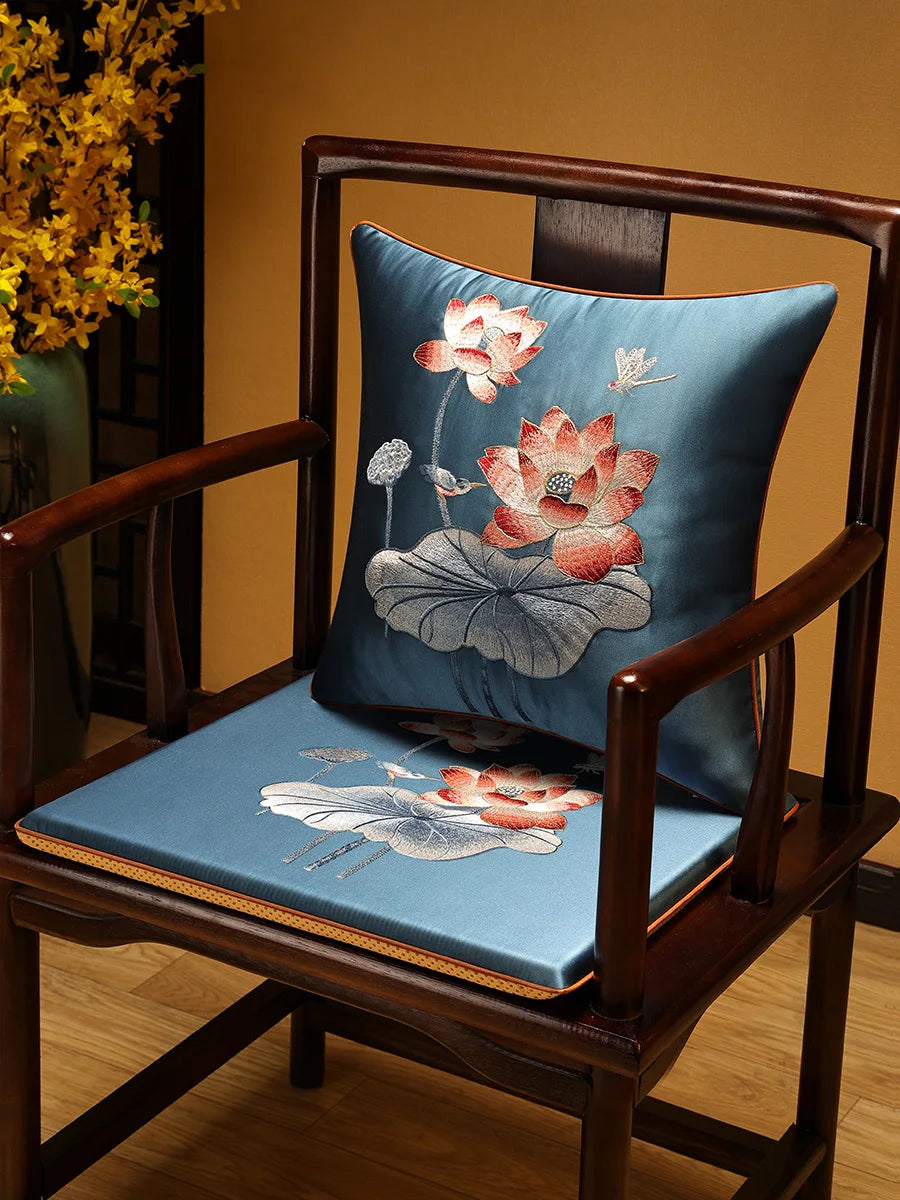 New Chinese-style Foam Chair Cushions Rosewood Sofa Cushion Cover Home Sponge Seat Cushions Embroidered Anti-slip Chair Cushions