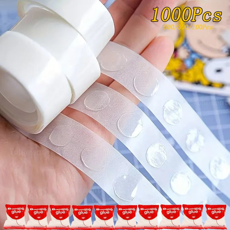 No-Residue Adhesive Balloons Glue Dots Removable Clear Double-Sided Tape Sticky Points for DIY Crafts Decorations 100-1000 Pcs