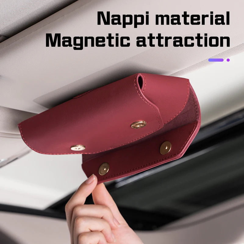 For BMW M M3 M5 E36 E39 E46 E60 E70 E90 E91 E92 F10 F40 G01 G70 Leather Car Visor Glasses Case Sunglasses Box Eyeglasses Storage