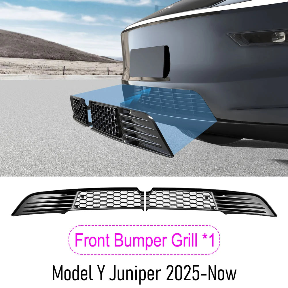 Front Grill Mesh Insert for Tesla Model Y Premium Juniper Model YL 2025 2026 Bumper Air Inlet Vent Grille Cover Trim Accessories