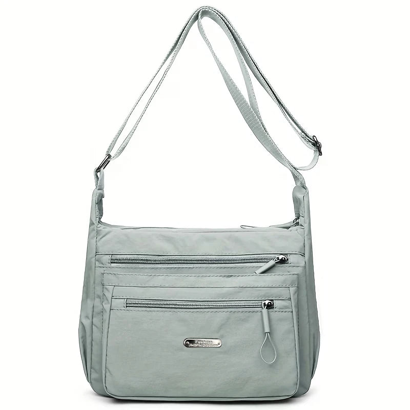 Casual Multi-pocket Crossbody Purse Adjustable Wide Strap, Multi Color Option Bag for Travel Outdoor Leisure City Outings