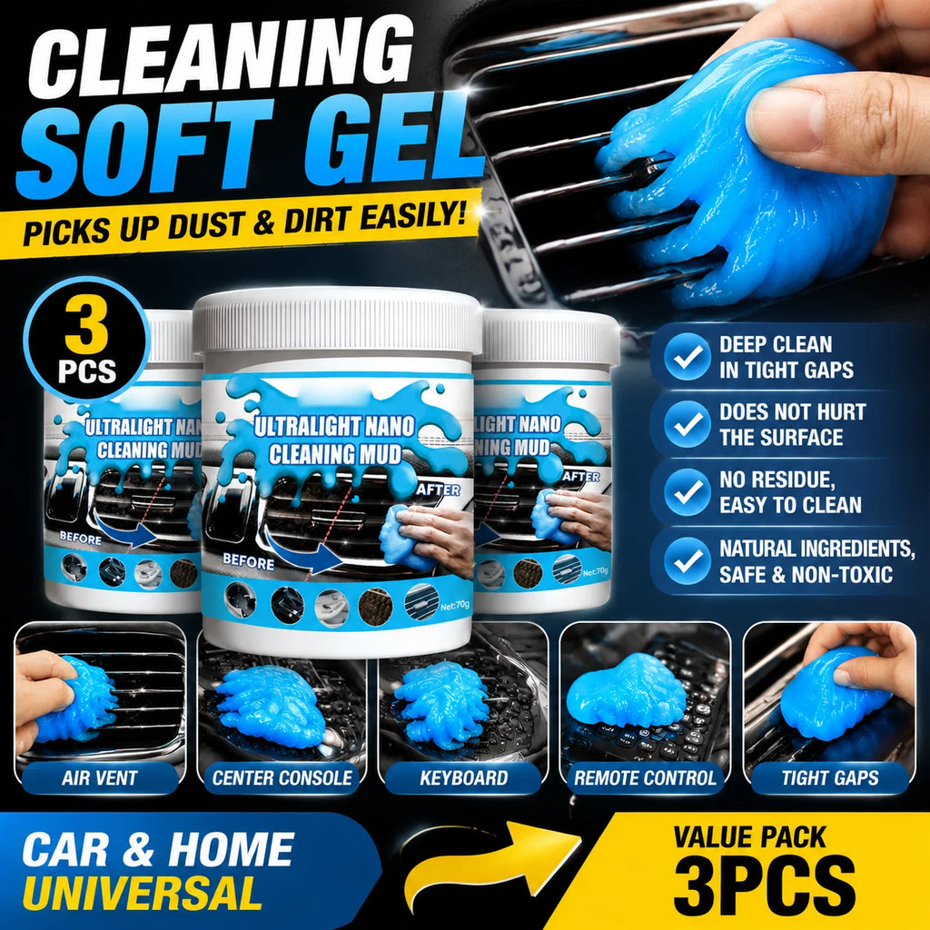 Nano Car Cleaning Gel Mud Universal Dust Remover Putty For Car Vents Cup Holders Computer Keyboard Household Gap Cleaning Tool