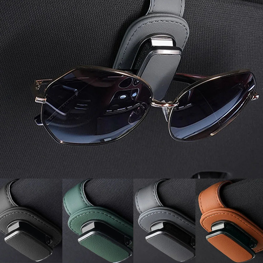 Car Eyeglass Storage Clip Sun Visor Sunglasses Holder Super Fiber Leather for Auto Interior Accessories Car Eyeglass Holder