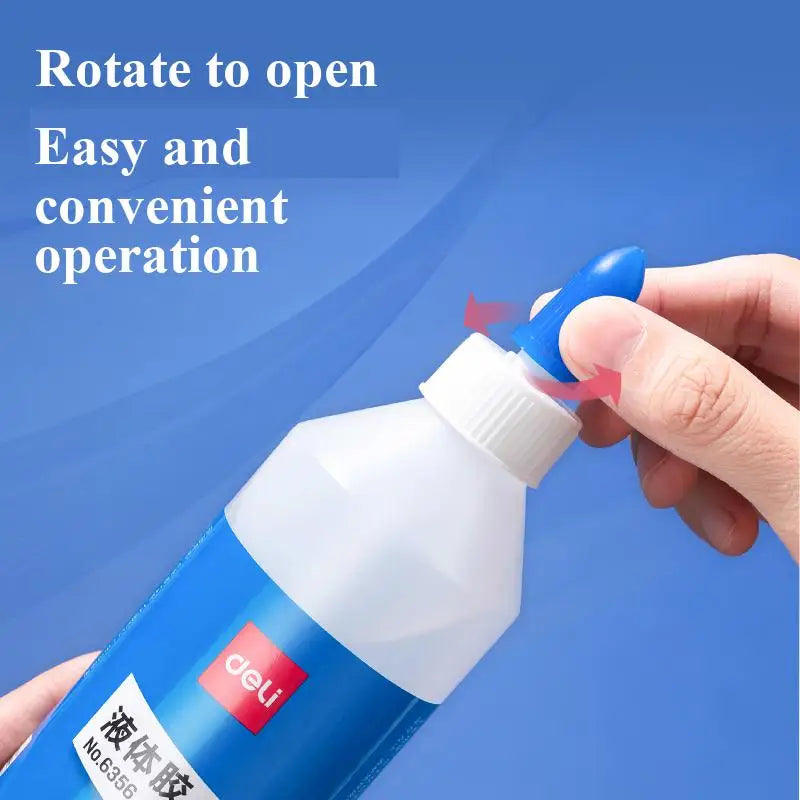 Deli 6357 Large Bottle Water Glue, 500ml Liquid Adhesive for Office, Home, School - Student Friendly Glue