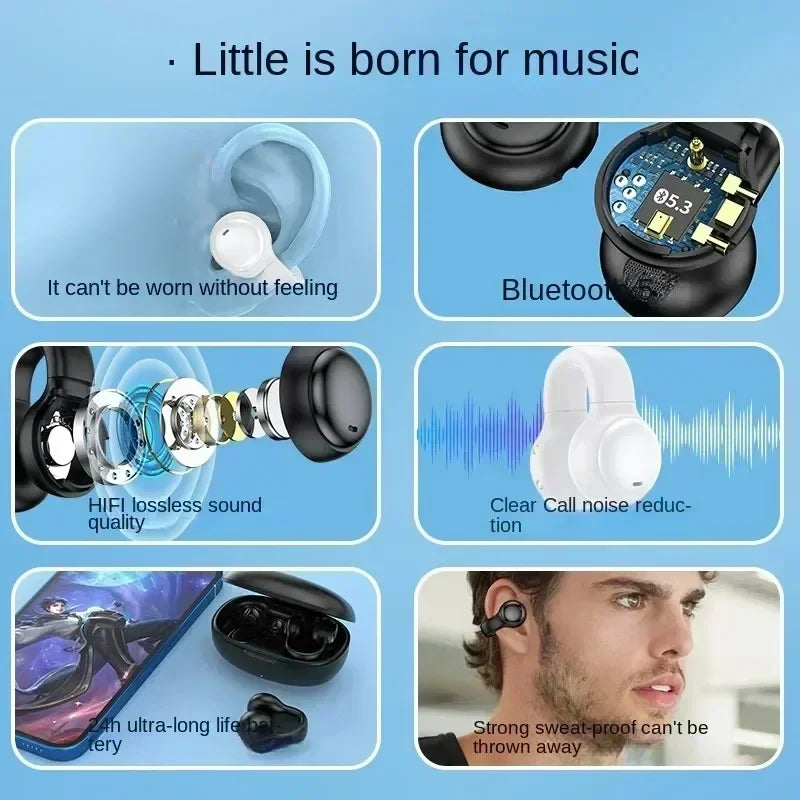 NEW Wireless Earphone Noise Reduction Bluetooth LDE Power Display Earbuds in-Ear Headsets with Mic Touch Control for Phones