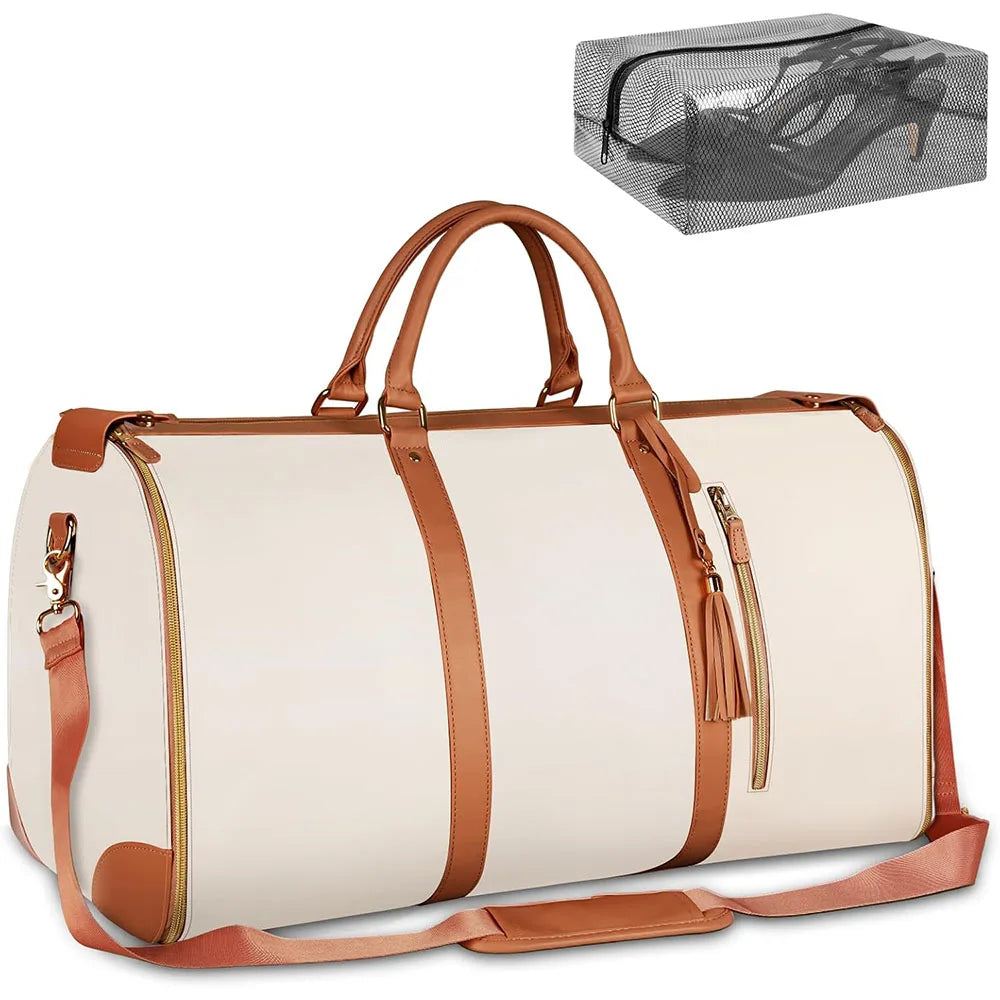 Garment Duffle Bags for Travel Luggage Bag for Women Foldable Multi-Function Storage Bag with Shoe Pouch 2 in 1 Hanging Suitcase