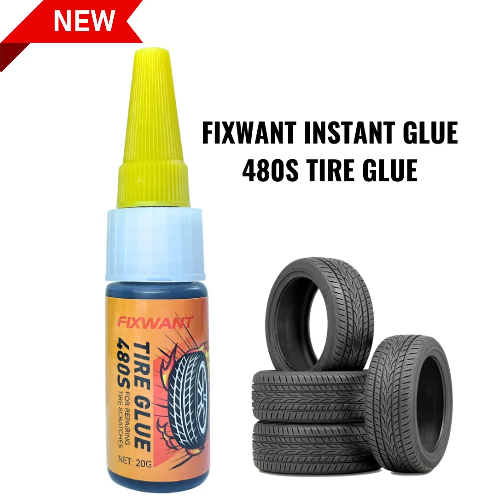 FIXWANT 480S Black Auto Tire Repair Glue Sealer Super Caulk Car Rubber Outer Tire Wall Cracks Lateral Fix 20g