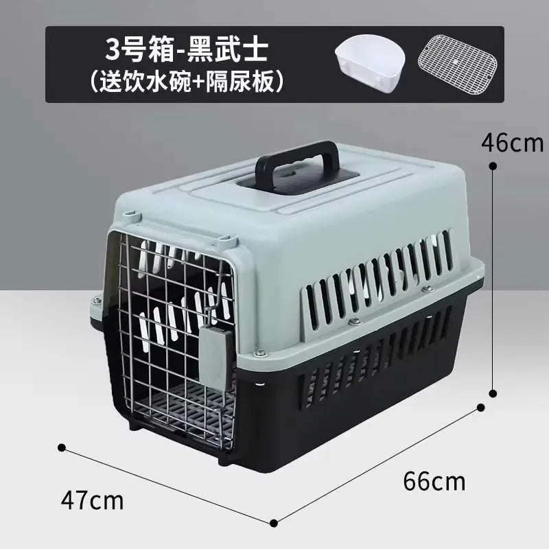 ‌Large Dog Crate for Air Travel - Pet Carrier with Wheels, Foldable Kennel for Golden Retriever, Airline Approved Portable Cage