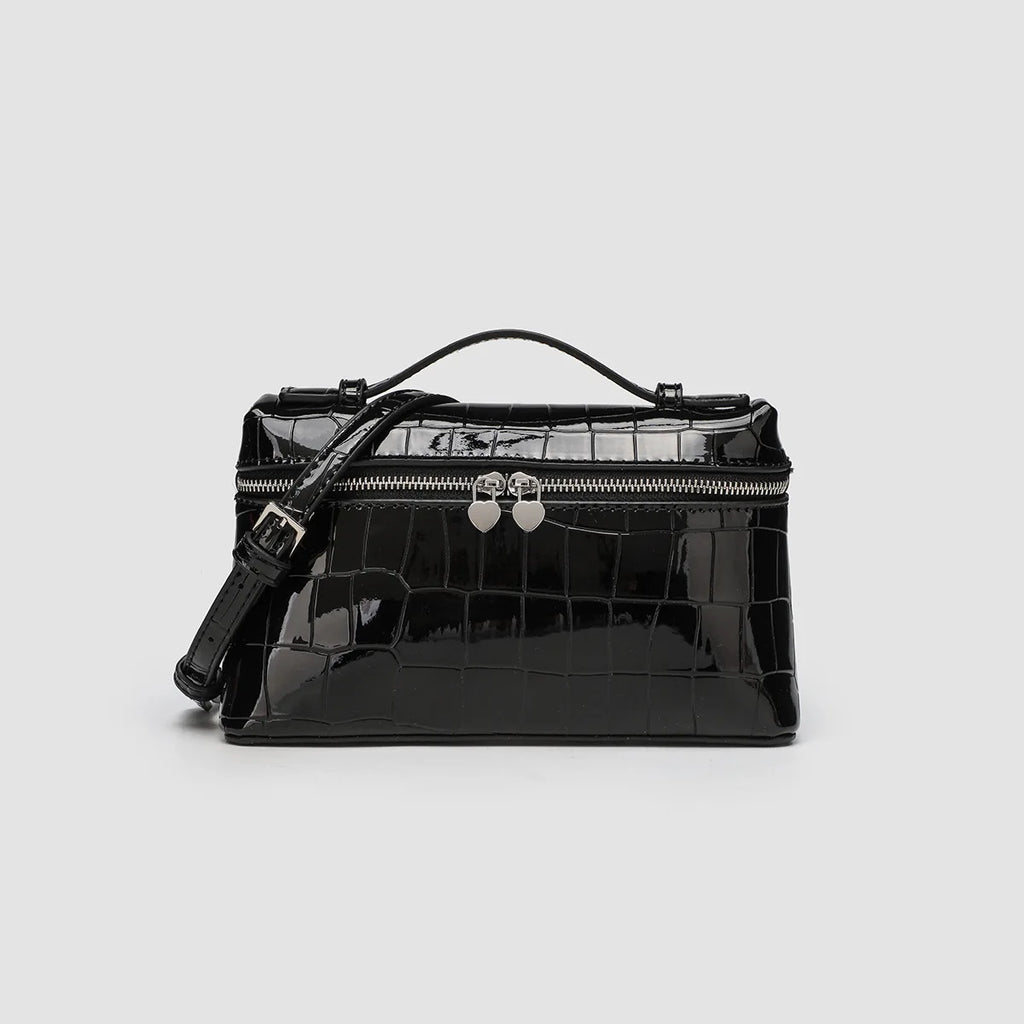 Customized name: pu leather texture, ins style lunch box bag, women's bag, new ostrich pattern commuter handbag, crossbody bag