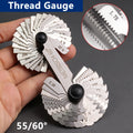 55/60 Degree Thread Plug Gauge Metric Imperial Gear Tooth Screw Pitch Gauges Stainless Steel Measuring Tool Tap Thread Measureme