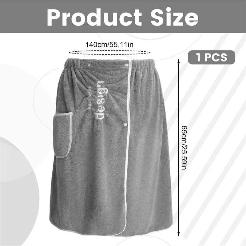 Men's Bath Towel,Sauna Towels,Soft Sauna Towel for Men, Spa Bath Wrap for Men, Adjustable Sauna Towels with Press Buttons