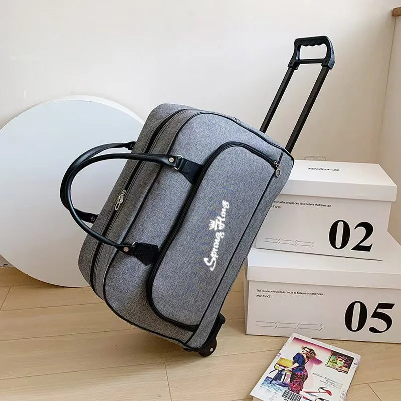 Suitcases Travel Bags Casual Large Capacity Trolley Bag Portable Foldable Storage with Wheels Women Carry on Luggage Handbag