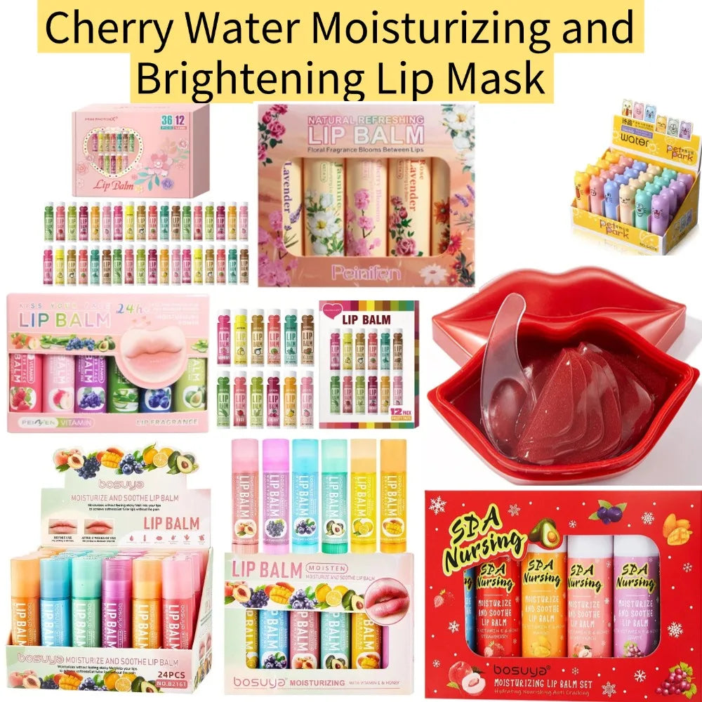 Fruity Lip Balm Set – 24Pcs Moisturizing Lip Care Kit with Vitamin E & Shea Butter, Deeply Nourishes Dry Chapped Lips