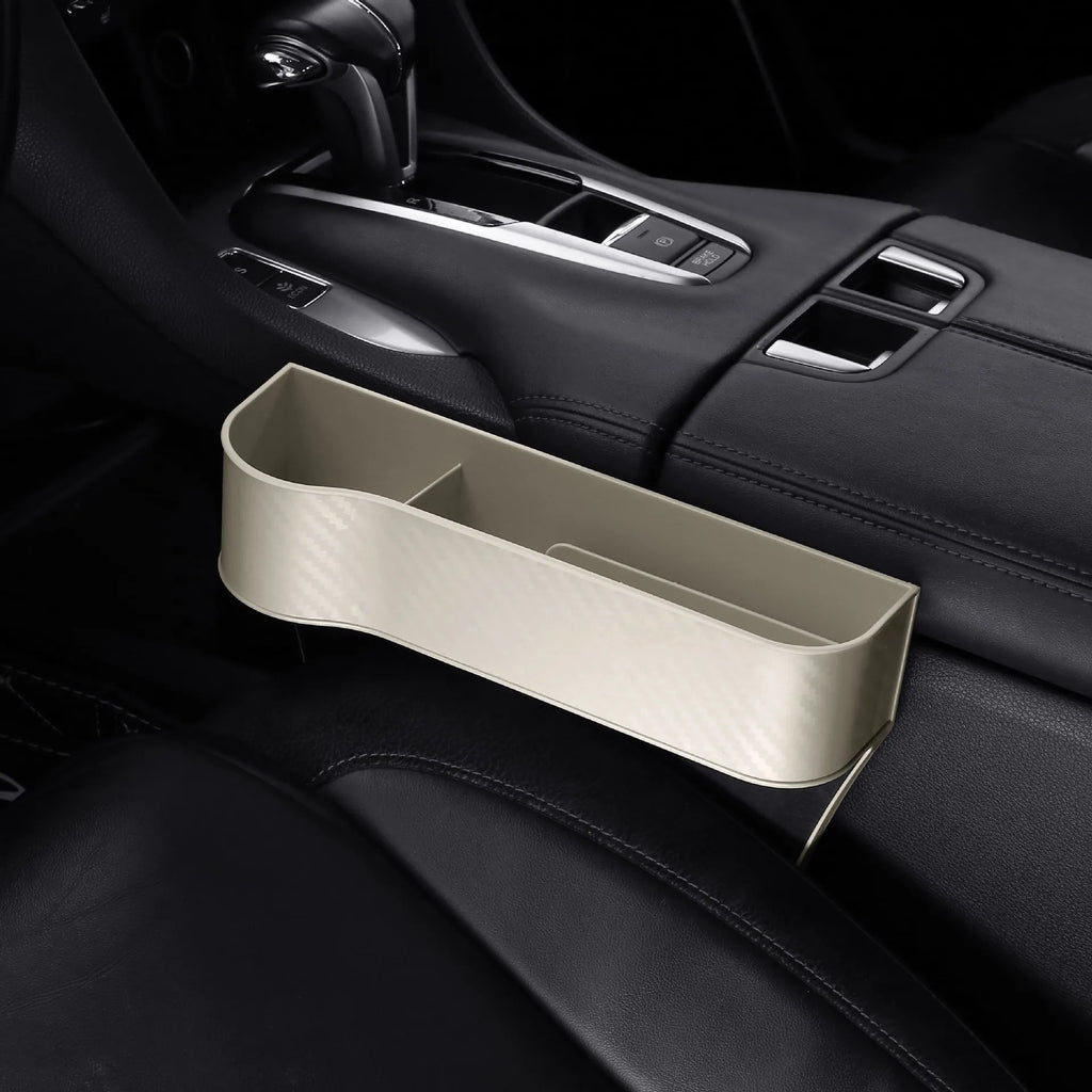 Multifunctional Car Seat Crevice Storage Box Carbon Fiber Gap Filler Organizer Auto Slit Pocket Holder For Phone Small Items