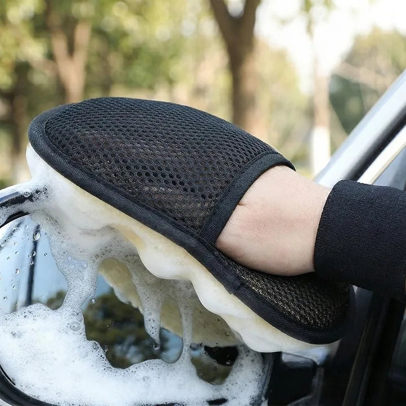 Microfiber Car Wash Gloves Plush Five Finger Design Auto Cleaning Mitt Scratch Free Washing Sponge Detailing Tools Accessories