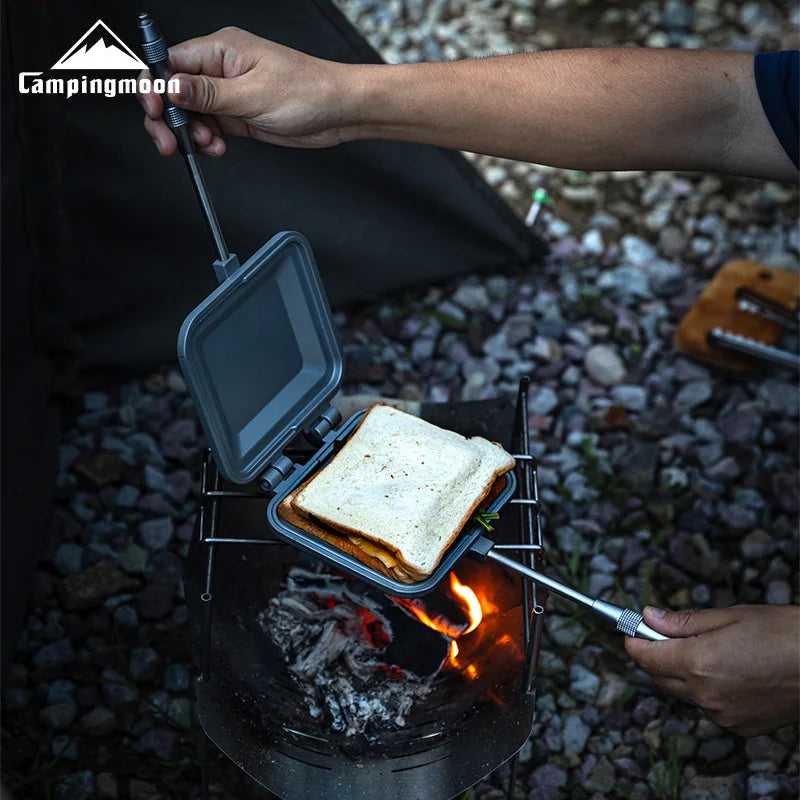 CAMPINGMOON TT-1315 Double-Sided Non-Stick Bread Sandwich Toast Clamp Multi-Purpose Camping Breakfast Clip Pan Baking Tray