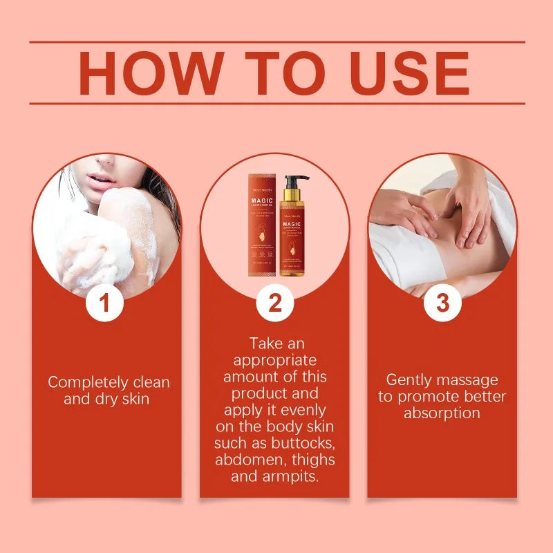 Body firming moisturizing oil moisturizes, lifts, tightens, repairs and nourishes the skin. Moisturizing oil
