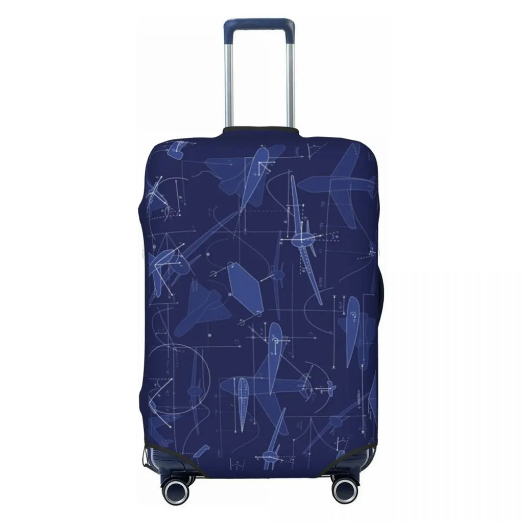 Custom Fashion Airbus Fighter Pilot Luggage Cover Protector Washable Aviation Airplane Travel Suitcase Covers