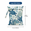 Ocean Turtle Waterproof Wet Dry Bag, Portable Zipper Swim Pouch for Women Travel Beach Pool, Reusable Storage Bag