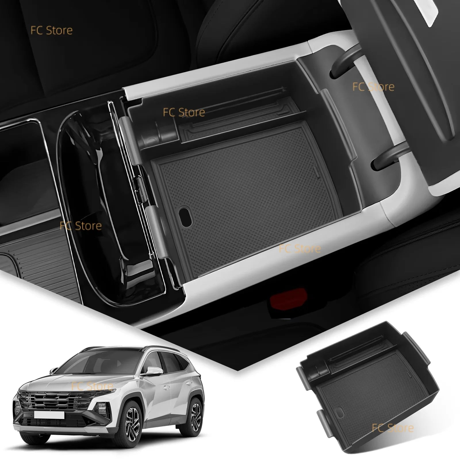 For Hyundai For Tucson NX 2025 2026 Car Central Armrest Storage Box Central Control Container Auto For Tucson 2025 Accessories