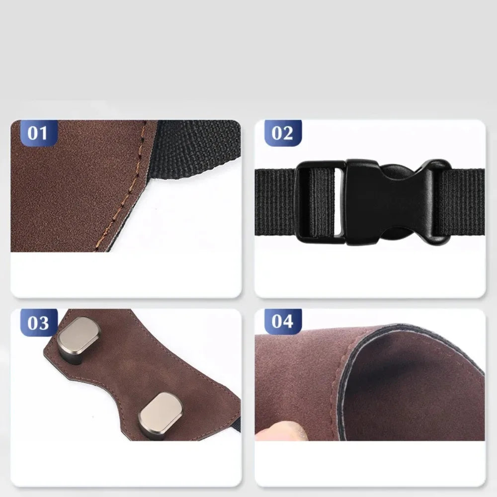 Car Back Seat Hook Headrest Suede Leather Soft Hanging Double Hook Wear-Resistant Rear Row Storage Hanger