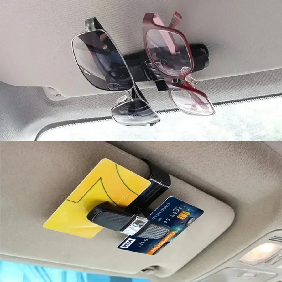Car Glasses Case Auto Sun Visor Glasses Holder Sunglasses Clip Card Holder Eyeglasses Accessories Car Accessories Interior