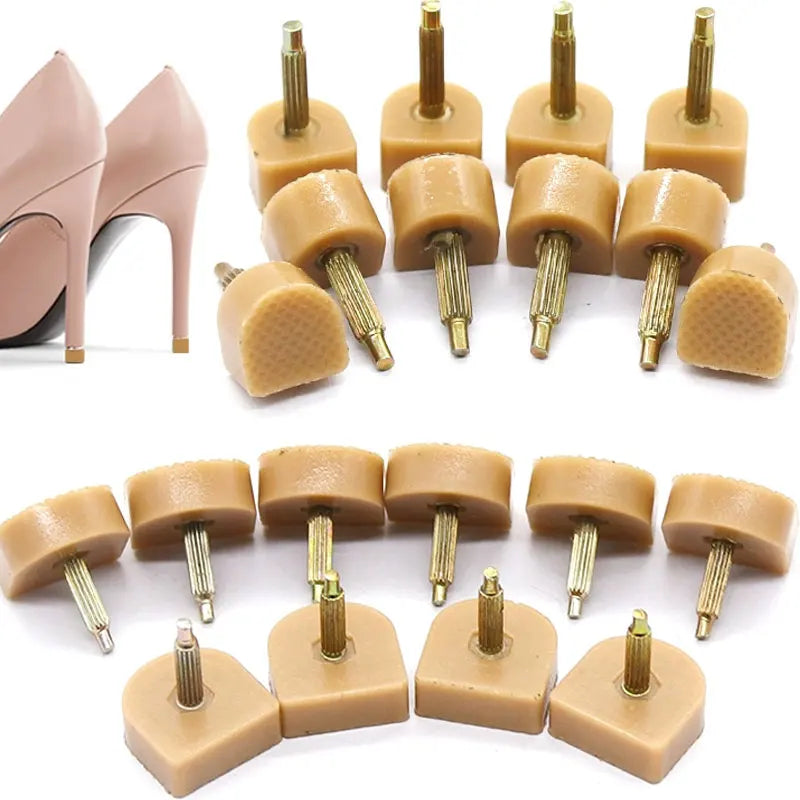 20pcs New High Heel Repair Tips Pins For Women Black Shoes High Heel Tips Taps Dowel Lifts Replacement Heel Stoppers Protectors