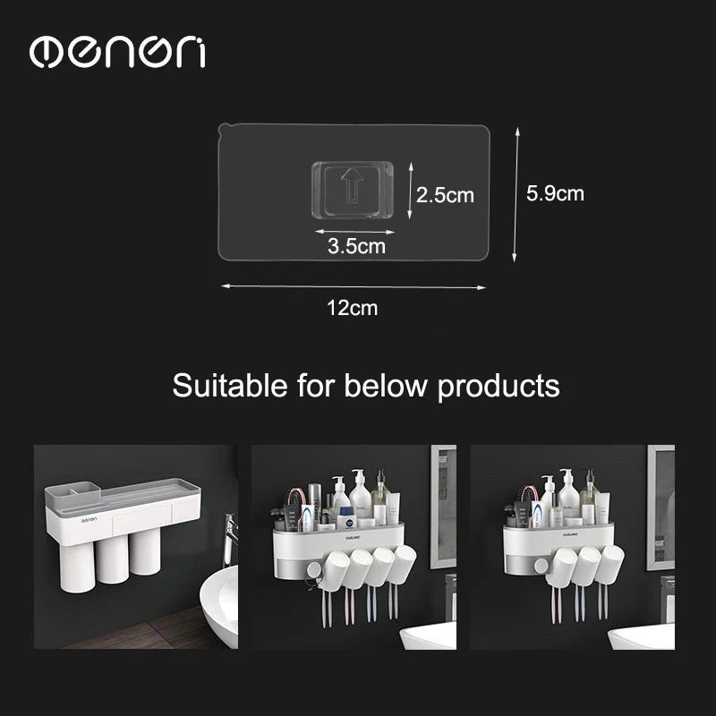 Mengni Adhesive Sticker for Toothbrush Holder Towel Rack Bathroom Kitchen Shelf Nail Free Strong Glue for Wall Non Punch Patch