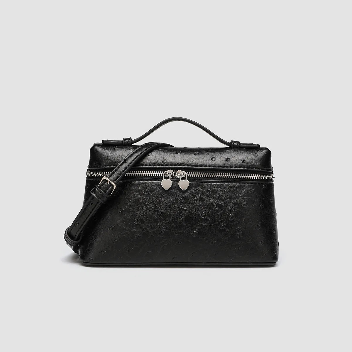 Customized name: pu leather texture, ins style lunch box bag, women's bag, new ostrich pattern commuter handbag, crossbody bag