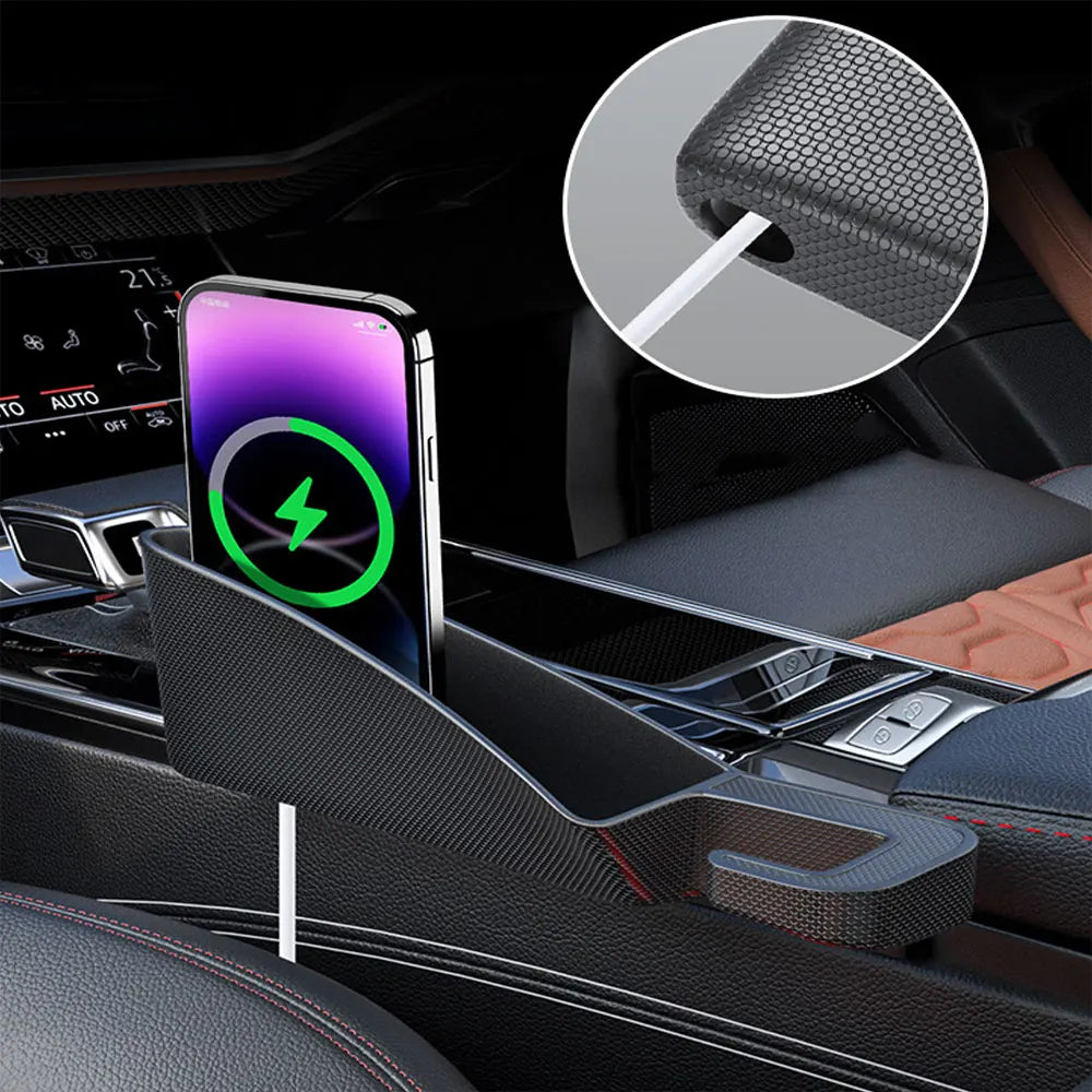 2PCS Car Seat Gap Filling Storage Box For FIAT Abarth 500 Pulse Panda Tipo Strada 600 500L Mobi Auto Accessories