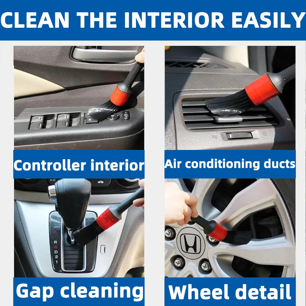 6pcs Cleaning Brush Set Multifunctional Detail Brush Air Conditioning Vent Cleaning Tool Car Interior Detail Cleaning Brush Set