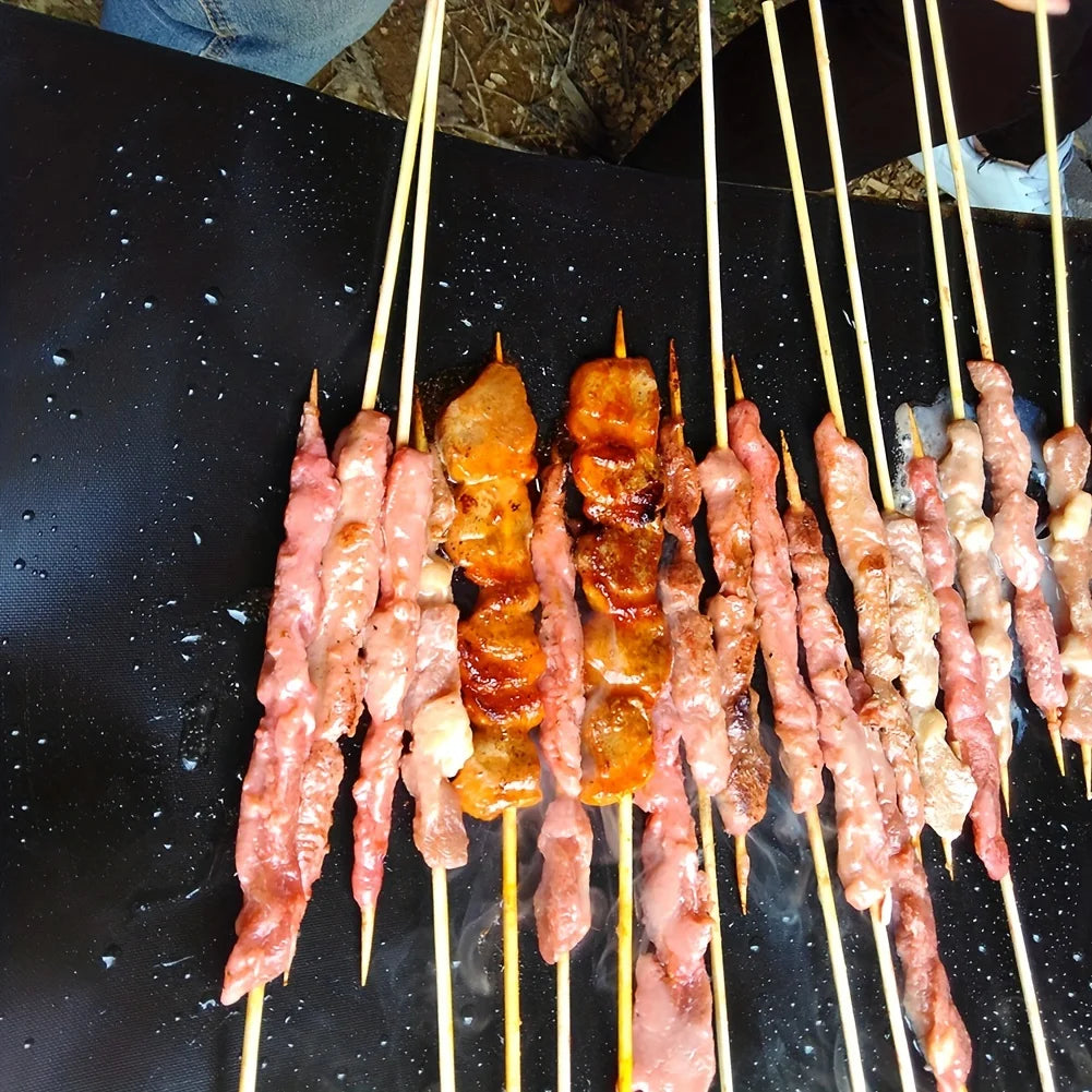 1pc BBQ Grill Mat Non-stick Mat Heat Resistant Grill Mat Outdoor Baking Reusable Barbecue Party Mat 40x33cm Grill Accessories