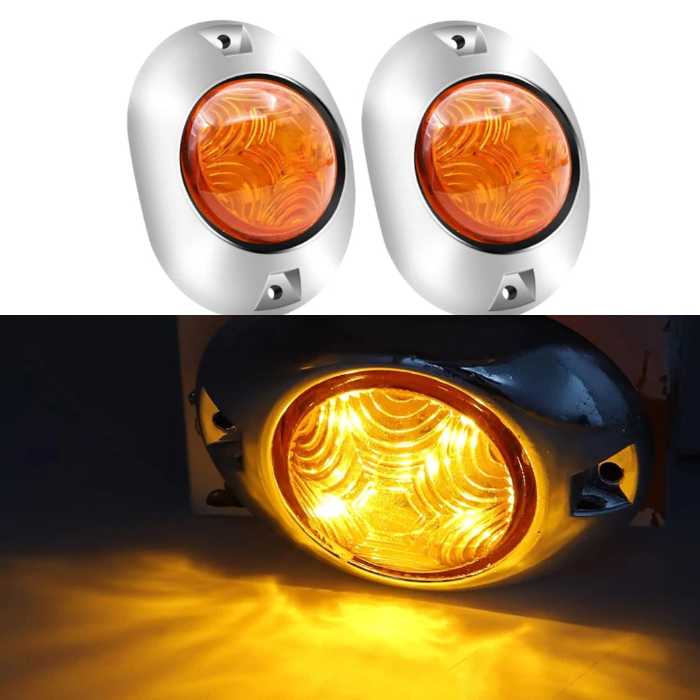 2pcs red cover red light 12V 24V 2x5LED oval side signal light strip accessories suitable for truck trailers