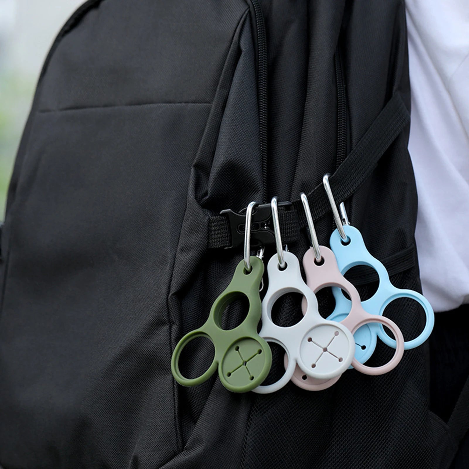 Portable 3in1 Carabiner Durable Silicone Hook For Camping Cycling Travel Wild Survival Fishing Outdoor Backpack Hooks 1/2/5pcs