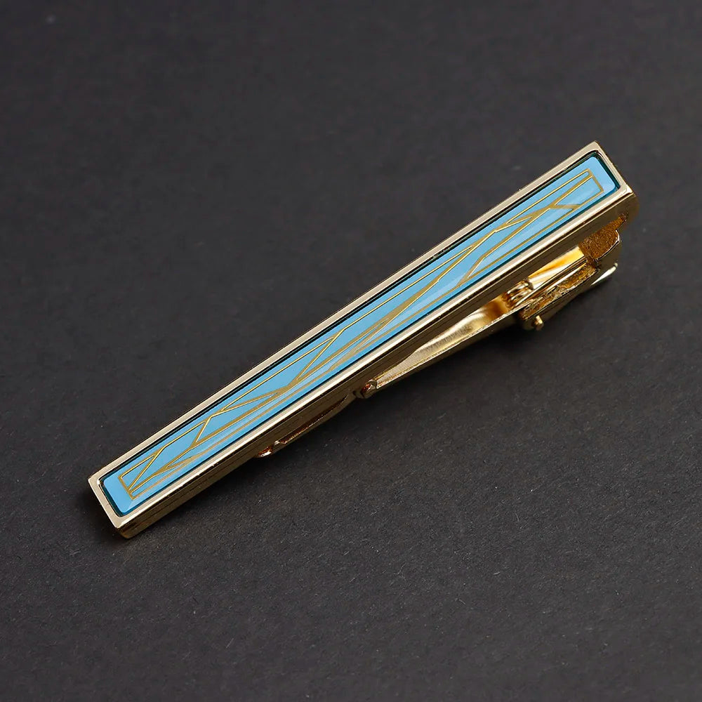 New High Quanlity Classic Golden Sliver 6cm Designer Metal Tie Clips Set Necktie Pin For Men Business Banquet Accessories Gift