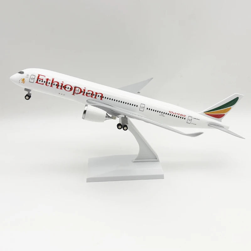 30cm Resin Plane Model A350 Ethiopian Airways Diecast 1/250 Scale Aircraft Assemble With Display Stand For Adults Fun Decoration