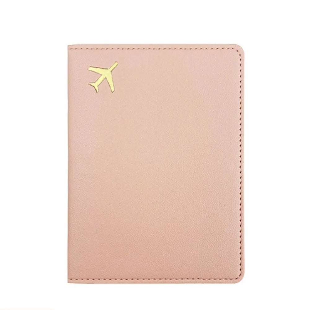 PU Leather Passport Holder Lightweight Waterproof Passport Case Portable Storage Solid Color Passport Protective Cover