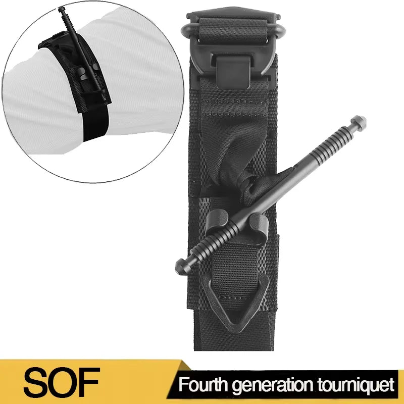Single-Hand Tactical Medical Tourniquet Quick Response Emergency First Aid Outdoor Gear Blood Pressure Bandage Safety Rescue