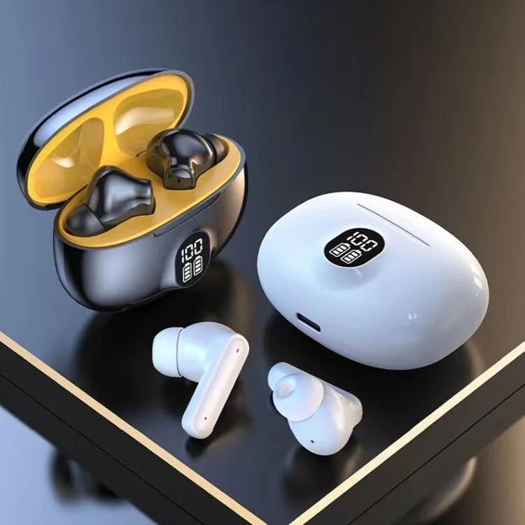 Mini Comfort Fit Stereo Sound Earphones with LED Digital Battery Indicator Portable Charging Storage Box for Travel And Workout