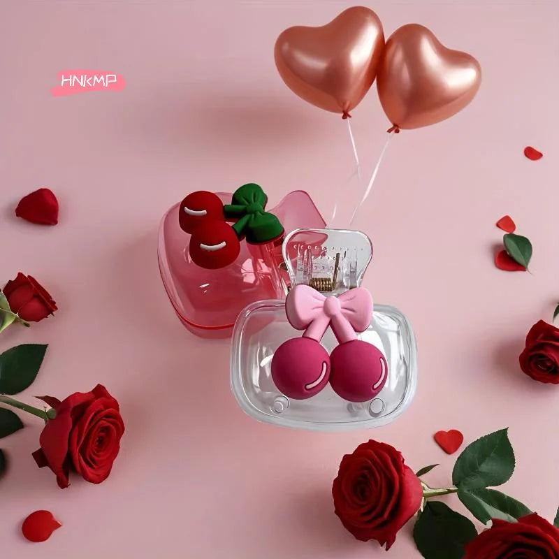 Cute Cherry Bow Toothbrush Storage Holder 1/2Pcs Protect Head with Dual Holes for Drainage And Ventilation