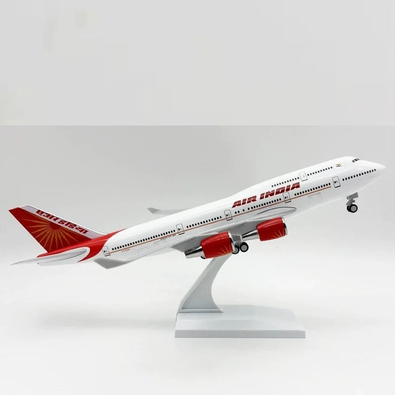 B747 Model Aircraft Air India Airlines With Wheel Resin Aircraft Model Plane 30CM Display Toy Airplane Boys Kid Collection